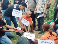 Rekonstruksi Pembunuhan Yang Melibatkan Anak Kandung, Ketiga Pelaku Diancam Hukuman Mati