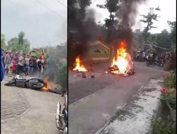Diduga Maling Motor Diamankan, Motor Pelaku Dibakar Massa